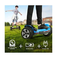 Warrior 8.5" All-Terrain Electric Balance Scooter-42V, 1.5A, 50Hz/60Hz, Music Speakers, Colorful Led Lights | Valentine's Day Gift for Teens, Fam