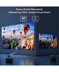 Elephas Viedo Projector With Wifi And Bluetooth, Smart Movie System/ Dolby Audio/ Auto Focus & Keystone Portable Projector, For Home Theater / Outdoor