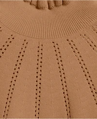 Lands' End Women's Cotton Pointelle Turtleneck Sweater