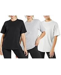 Blue Ice Women's Loose Fitting Short Sleeve Crew Neck Tee- 3 Pack