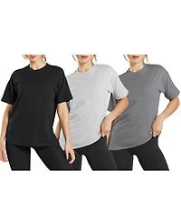 Blue Ice Women's Loose Fitting Short Sleeve Crew Neck Tee- 3 Pack