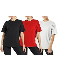 Blue Ice Women's Loose Fitting Short Sleeve Crew Neck Tee- 3 Pack