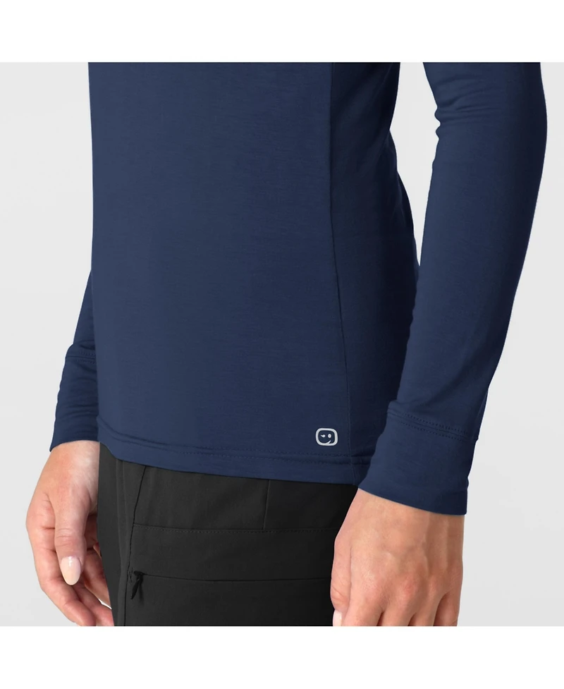 Wink Layers Women's Long Sleeve Mock Neck Silky Tee