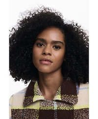 Desigual Women's Checked short double-breasted coat