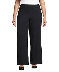 Lands' End Women's Plus Starfish High Rise Pull On Wide Leg Pocket Pants