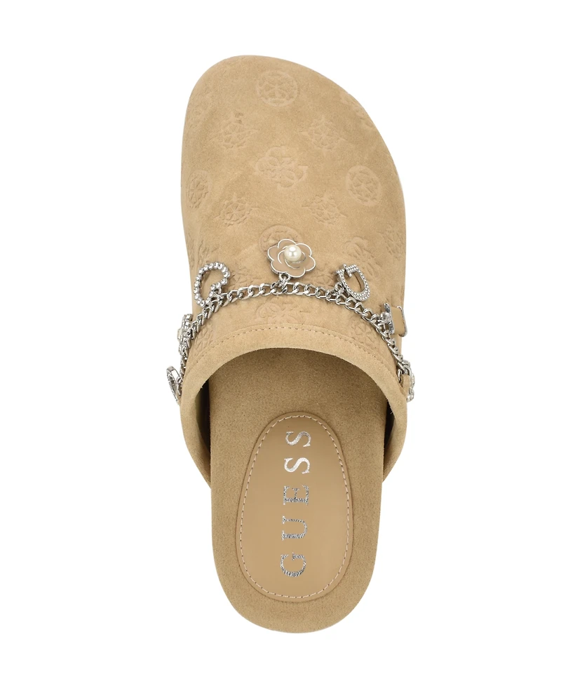 Guess Women's Gavyn Charms Logo Slip-On Clogs