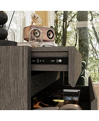 Homsee Rectangle Taller Storage End Table, Side Table with 5-Drawers