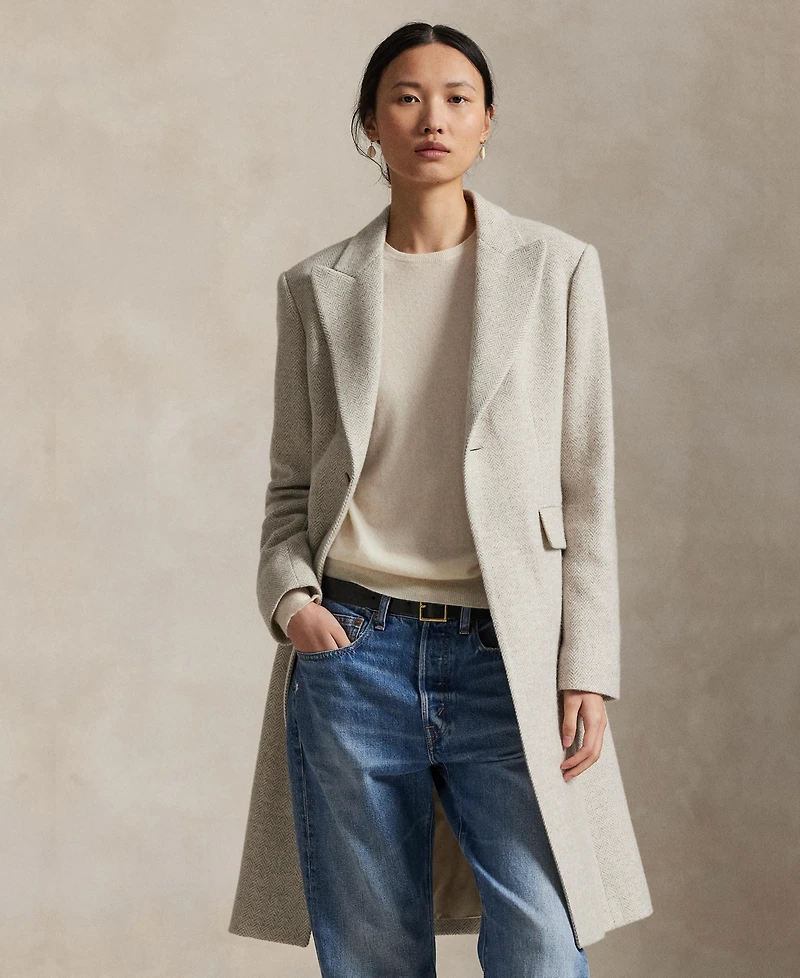 Polo Ralph Lauren Women's Herringbone Peak Lapel Coat