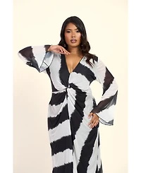 Fashion-szn Curve Women's Monochrome Twist Front Midi Dress