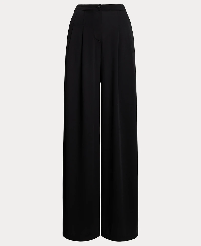 Lauren Ralph Women's Pleated Stretch Jersey Wide-Leg Pants