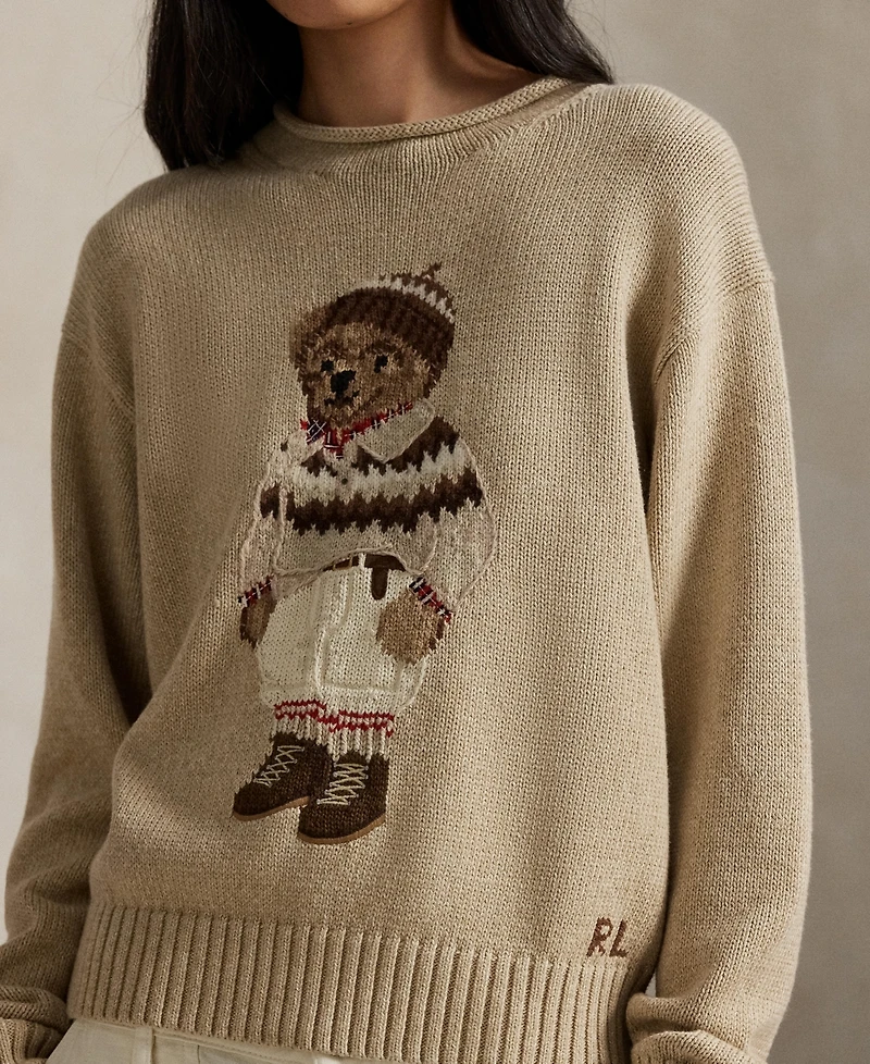 Polo Ralph Lauren Women's Bear Intarsia-Knit Rollneck Sweater