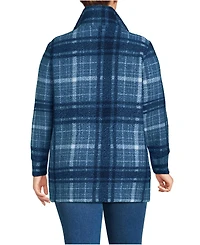 Lands' End Plus Print Boucle Fleece Coat