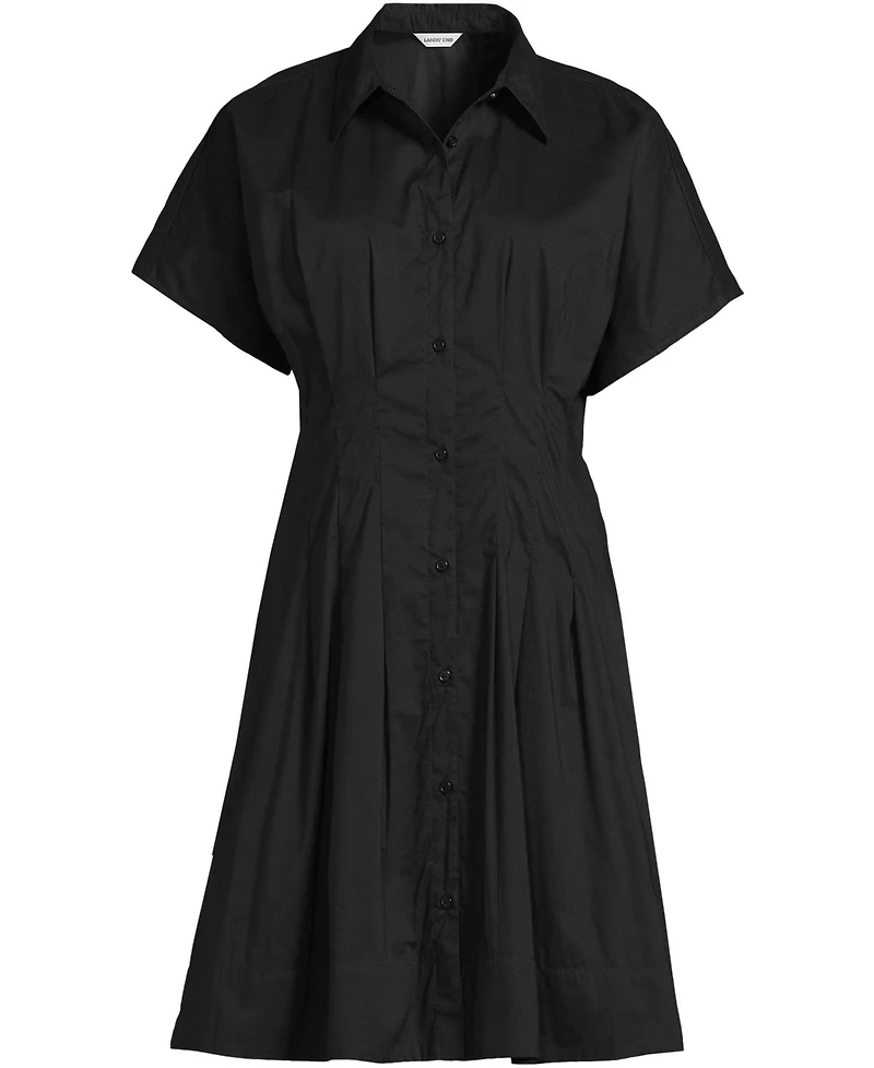 Lands' End Women's Cambric Above the Knee Shirt Dress