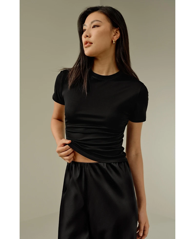 Lilysilk Women's Slim Fitted Silk Jersey Tee
