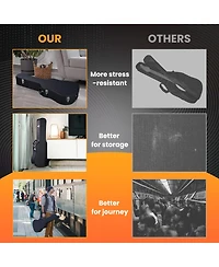 Yescom 41" Acoustic Guitar Case Hard Shell w/ Folding Guitar Stand for Electric Bass