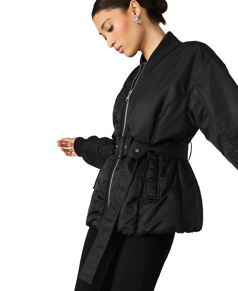 Steve Madden Women's Eryn Long Sleeve Belted Jacket