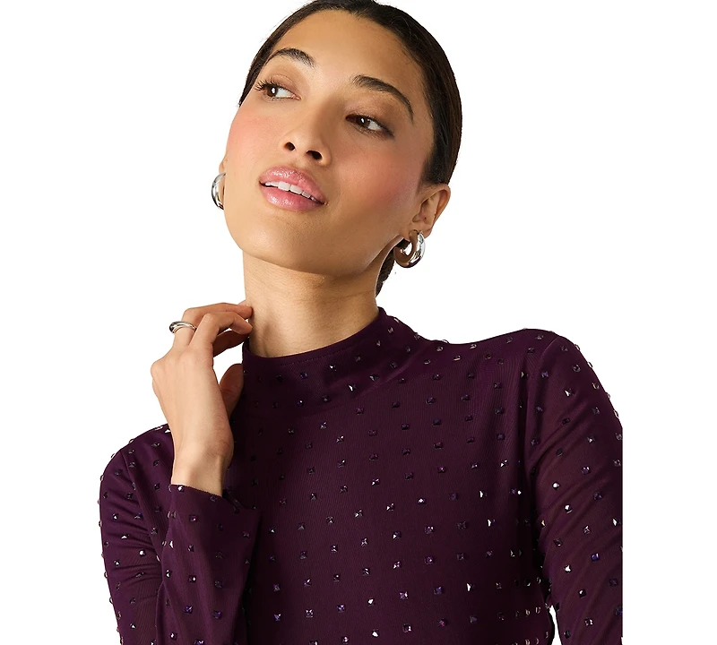 Steve Madden Women's Krista Mock Neck Midi Dress