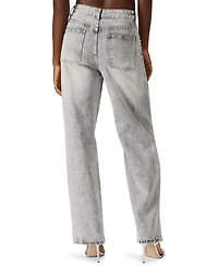 Steve Madden Women's Eras Crystal Embellished Straight Leg Jeans