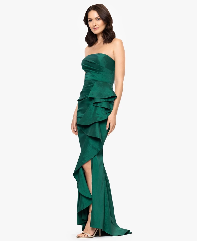 Betsy & Adam Women's Long Stretch Strapless Gown