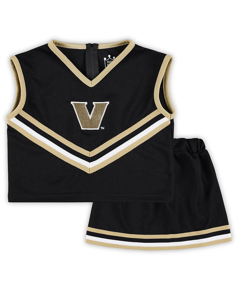 Little King Big Girls 2-Piece Black Vanderbilt Commodores Cheer Set