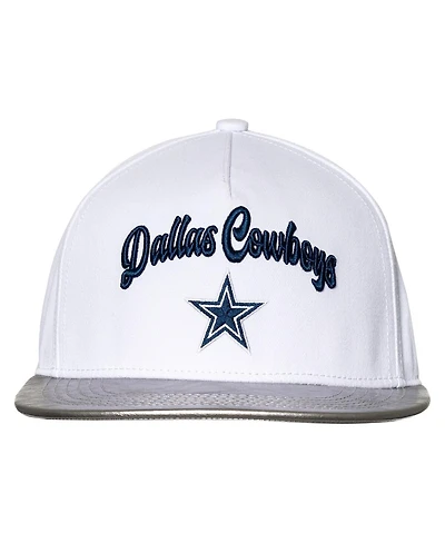 The Wild Collective Women's White/Silver Dallas Cowboys Two-Tone Snapback Hat