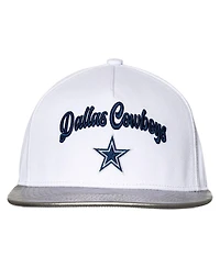 The Wild Collective Women's White/Silver Dallas Cowboys Two-Tone Snapback Hat
