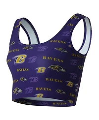 Concepts Sport Women's Purple Baltimore Ravens Mosaic Allover Print Bralette