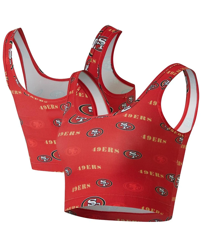 Concepts Sport Women's Scarlet San Francisco 49ers Mosaic Allover Print Bralette
