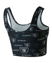 Concepts Sport Women's Black Las Vegas Raiders Mosaic Allover Print Bralette