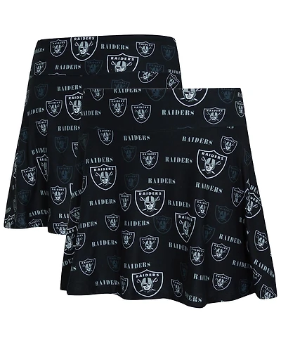 Concepts Sport Women's Black Las Vegas Raiders Mosaic Allover Print Skort