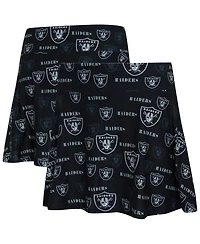 Concepts Sport Women's Black Las Vegas Raiders Mosaic Allover Print Skort