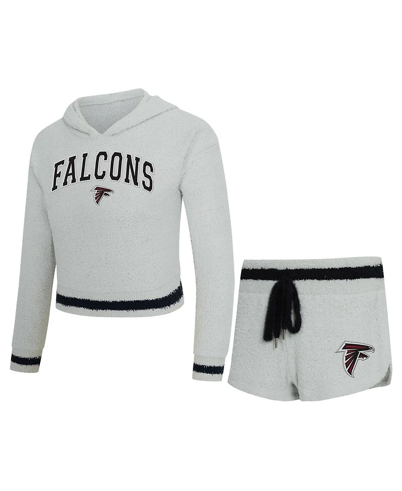 Concepts Sport Women's Gray Atlanta Falcons Whitley Long Sleeve Hoodie Top Shorts Set