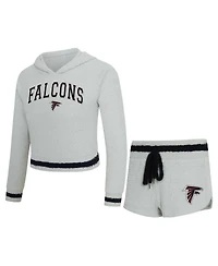 Concepts Sport Women's Gray Atlanta Falcons Whitley Long Sleeve Hoodie Top Shorts Set