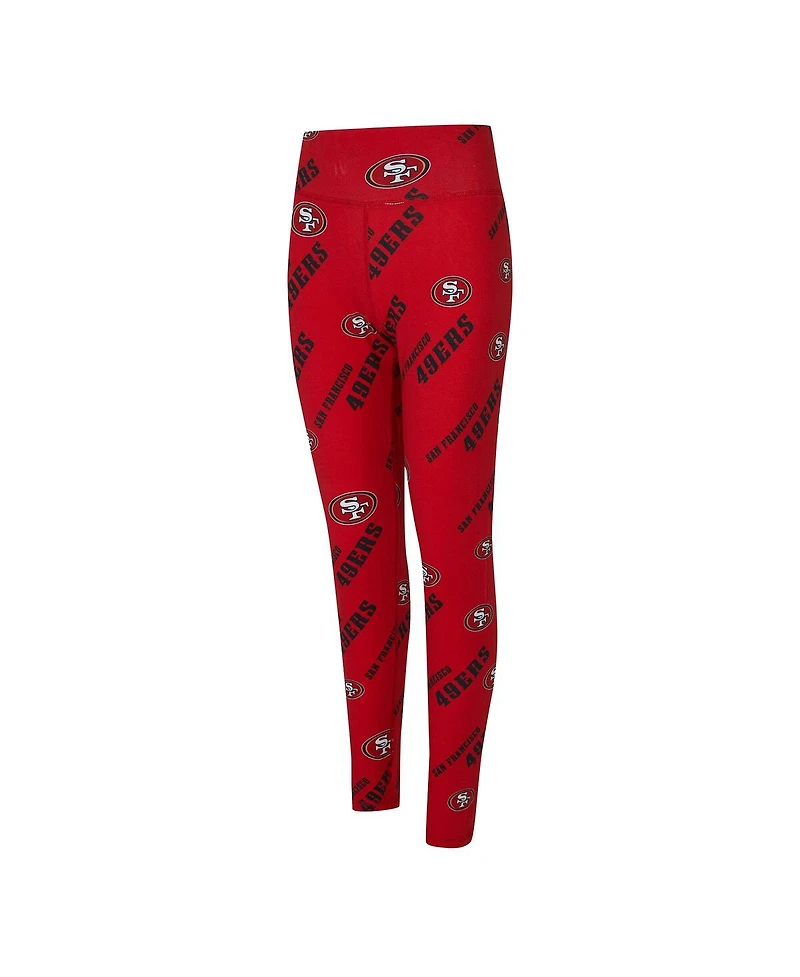 Concepts Sport Women's Scarlet San Francisco 49ers Mosaic Allover Print Leggings