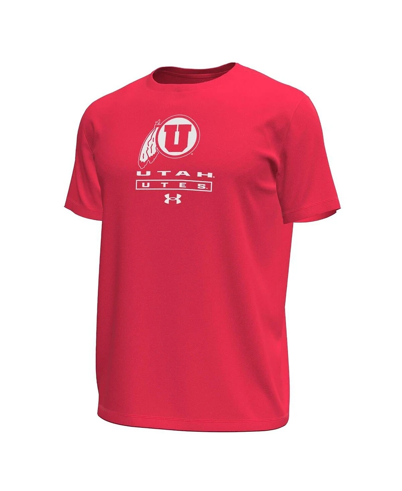 Under Armour Men's Red Utah Utes Stack Stretch Performance T-Shirt
