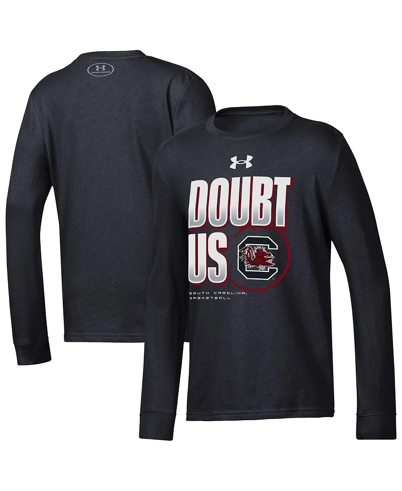 Under Armour Big Boys and Girls Black South Carolina Gamecocks March Madness Unity Long Sleeve T-Shirt