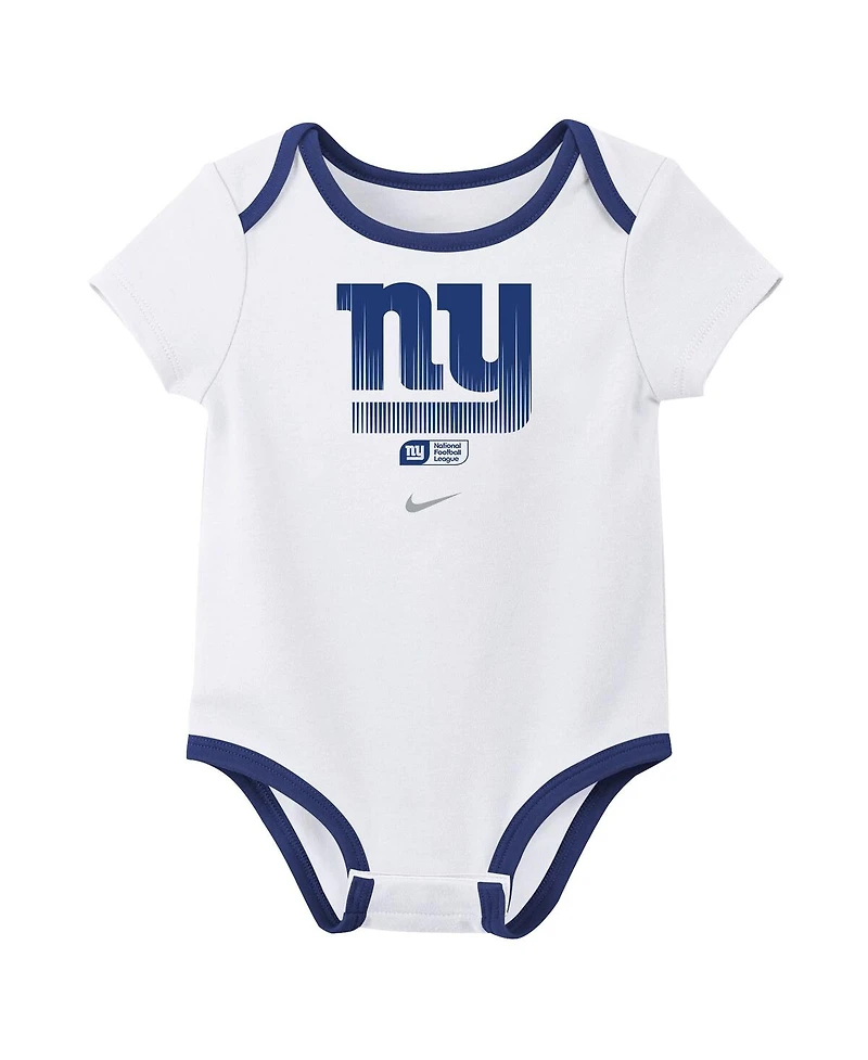 Nike Baby Boys and Girls 3-Pack Malik Nabers New York Giants Name Number Bodysuit Set