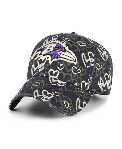 '47 Brand Big Girls Black Baltimore Ravens Mural Clean Up Adjustable Hat