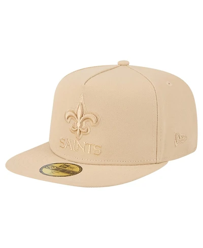 New Era Men's Light Beige Orleans Saints Color Pack A-Frame 59FIFTY Fitted Hat
