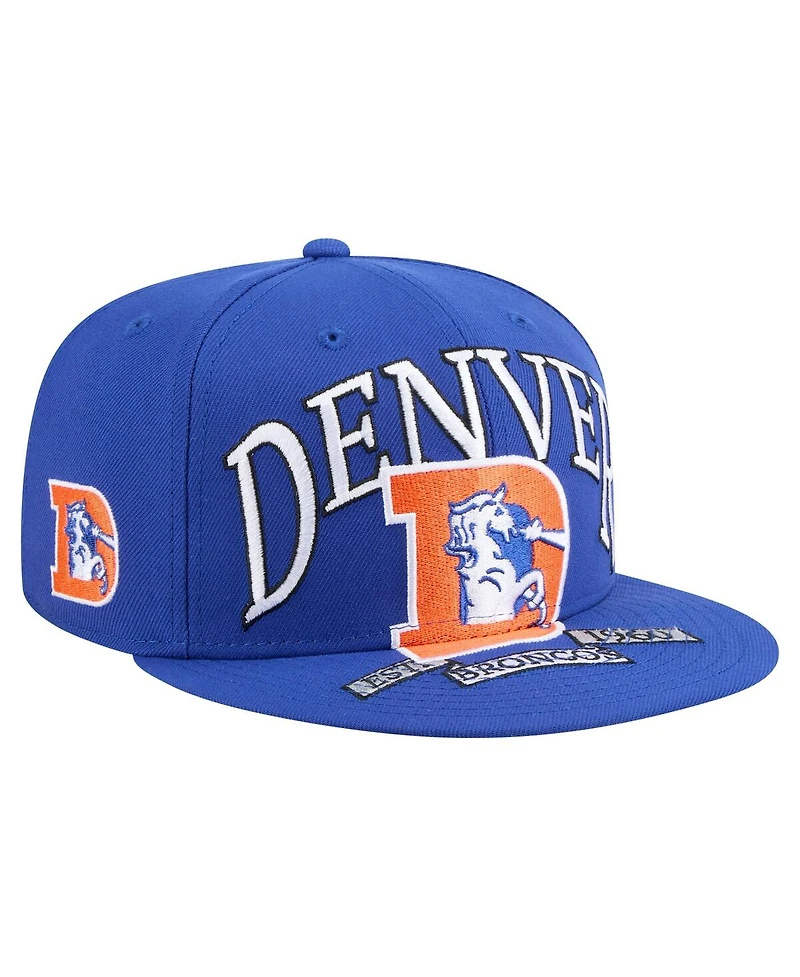 New Era Men's Royal Denver Broncos Throwback Oversized 59FIFTY Fitted Hat