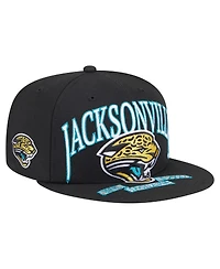 New Era Men's Black Jacksonville Jaguars Throwback Oversized 59FIFTY Fitted Hat