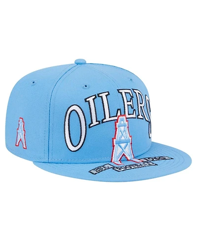 New Era Men's Light Blue Houston Oilers Gridiron Classics Oversized 59FIFTY Fitted Hat