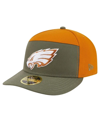 New Era Men's Olive/Brown Philadelphia Eagles Two-Tone Color Pack Split Panel 59FIFTY Fitted Hat