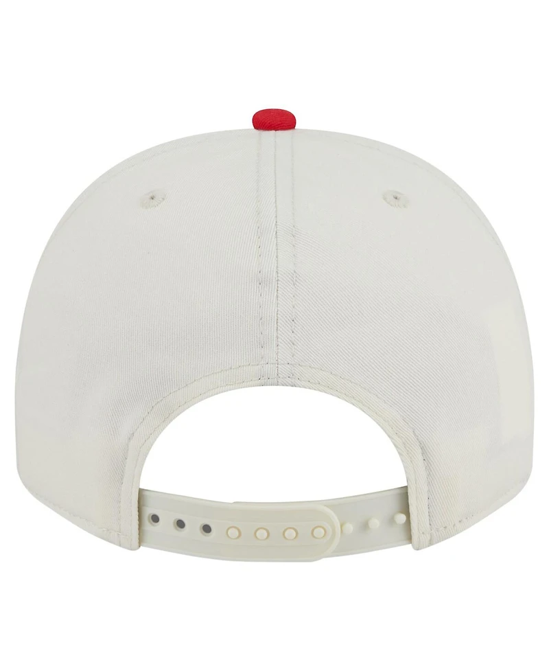 New Era Men's Cream/Red Kansas City Chiefs Chainstitch A-Frame 9FIFTY Adjustable Hat