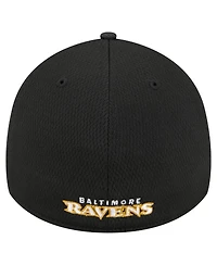 New Era Men's Black Baltimore Ravens Visor Hit 39THIRTY Flex Hat