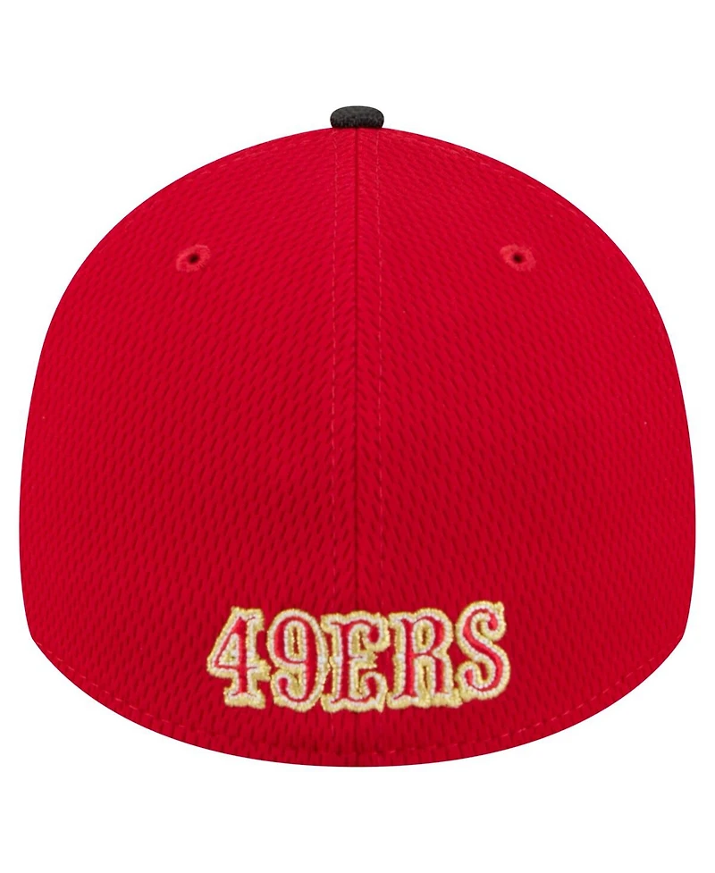 New Era Men's Scarlet San Francisco 49ers Visor Hit 39THIRTY Flex Hat