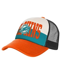 Outerstuff Big Boys and Girls White/Orange Miami Dolphins Modern Fan Trucker Adjustable Hat