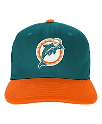 Outerstuff Big Boys and Girls Aqua Miami Dolphins True Retro Adjustable Hat