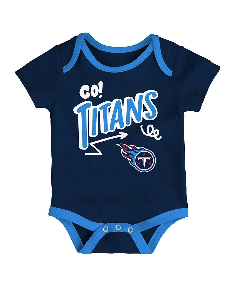 Outerstuff Baby Boys and Girls 3-Piece Tennessee Titans All Day Play Bodysuit Set