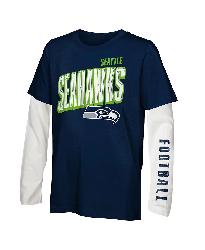 Outerstuff Big Boys and Girls Seattle Seahawks The Mix Combo T-Shirt Set